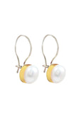 Natural Pearl Cubic Zirconia Silver Women Earrings 925 Sterling Mini Earrings