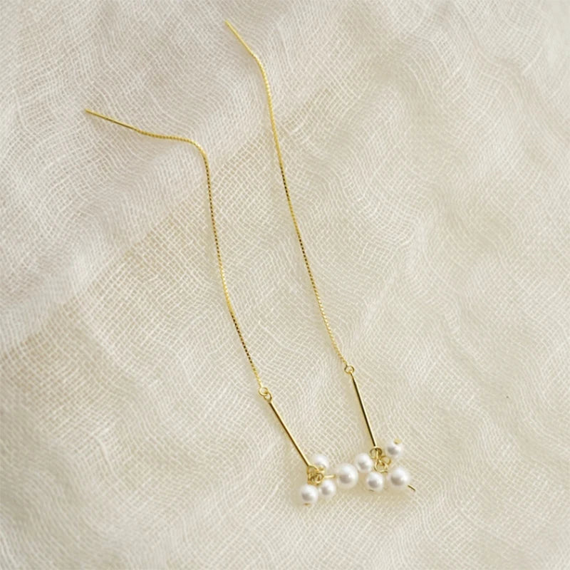Natural Pearl Drop Earrings 14K Filled Boho Oorbellen Brinco Vintage Jewelry