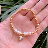 Baroque Pearl Evil Eye Bracelet Stainless Steel Beads Weave Bangle