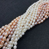7-8mm Freshwater Pearl Oval Beads for Jewelry Making