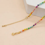 Natural Pearl Stainless Steel Choker Necklace Rainbow Pendant