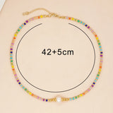 Natural Pearl Stainless Steel Choker Necklace Rainbow Pendant
