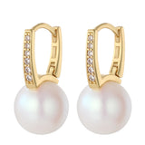 Natural Pearl Hoop Earrings for Women