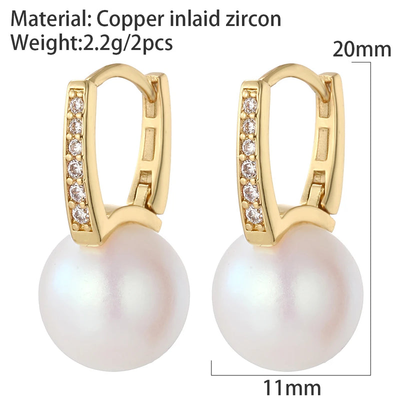 Natural Pearl Hoop Earrings for Women