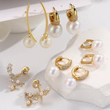Natural Pearl Hoop Earrings for Women