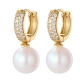 Natural Pearl Hoop Earrings for Women