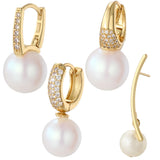 Natural Pearl Hoop Earrings for Women