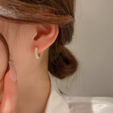 Natural Pearl Hoop Earrings for Women Girls Small Huggie Pierced Earrings