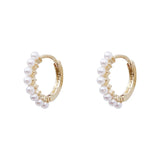 Natural Pearl Hoop Earrings for Women Girls Small Huggie Pierced Earrings