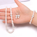 Natural Pearl Potato Bead Jewelry Set - Necklace Bracelet Earring