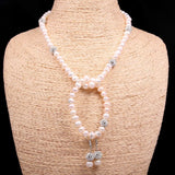 Natural Pearl Potato Bead Jewelry Set - Necklace Bracelet Earring