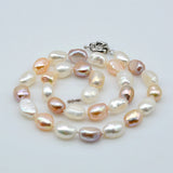 Baroque Pearl Necklace Pink Purple Wedding Jewelry Women