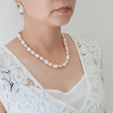 Baroque Pearl Necklace Pink Purple Wedding Jewelry Women