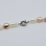 Baroque Pearl Necklace Pink Purple Wedding Jewelry Women