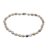 Baroque Pearl Necklace Pink Purple Wedding Jewelry Women
