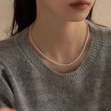 Natural Pearl Double Layered Beading Necklace for Women