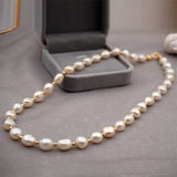Natural Pearl Necklace Freshwater Beaded Choker Wedding Jewelry Gift