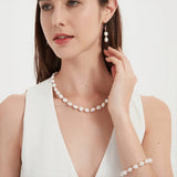 Natural Pearl Necklace Freshwater Beaded Choker Wedding Jewelry Gift