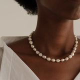 Natural Pearl Necklace Freshwater Beaded Choker Wedding Jewelry Gift