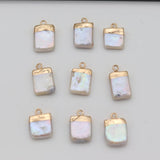 Natural Pearl Rectangle Pendant Beads for DIY Jewelry