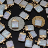 Natural Pearl Rectangle Pendant Beads for DIY Jewelry