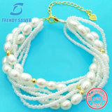 Natural Pearl Retro Style Multi-layer Bracelet