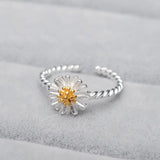 Natural Pearl Rings Adjustable 925 Sterling Silver Zircon & CZ Ring Girl Jewelry