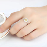 Natural Pearl Rings Adjustable 925 Sterling Silver Zircon & CZ Ring Girl Jewelry