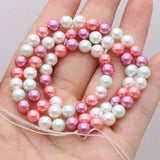 Natural Pink Shell Beads 6mm/8mm/10mm/12mm For DIY Jewelry Making