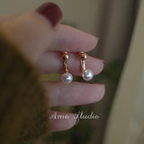 Natural Pearl S925 Silver Stud Earrings for Women