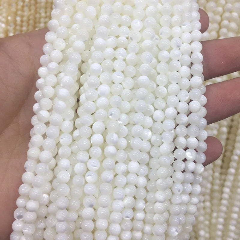 Shell Beads Mother of Pearl Round 5/6mm DIY Jewelry Making Accessories