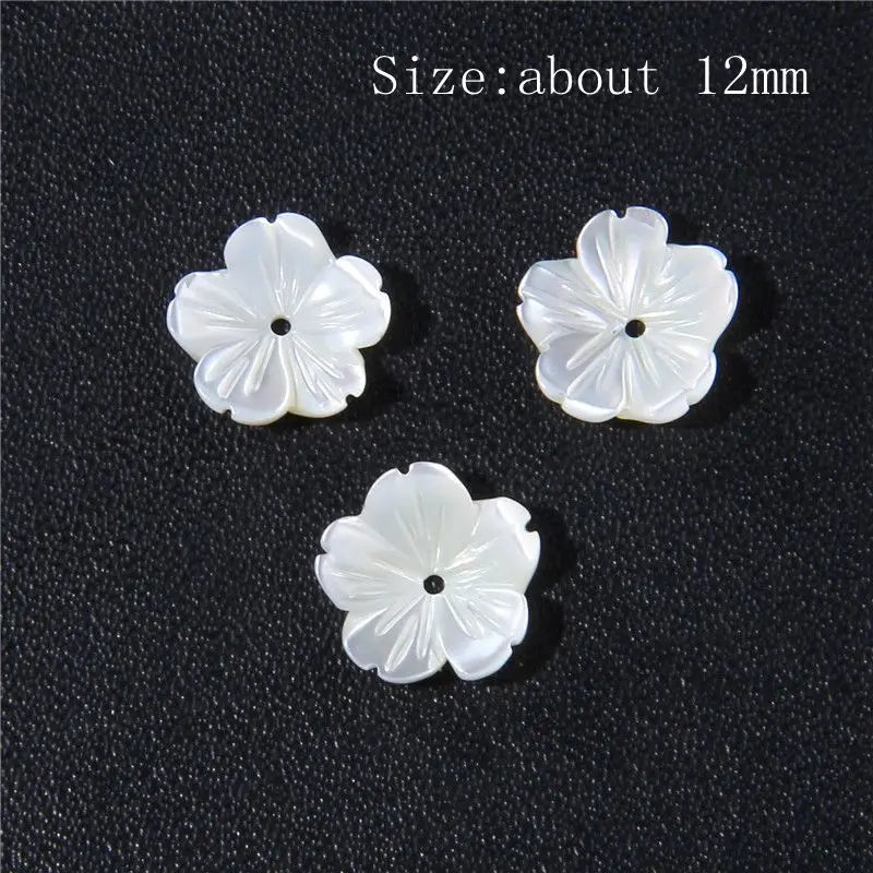 Mother of Pearl Shell Flower Charms for Jewelry Making