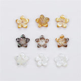 Mother of Pearl Shell Flower Charms for Jewelry Making