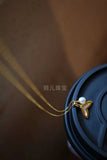 Pearl Mother-of-pearl Fishtail Pendant Necklace S925 Silver Gold-plated