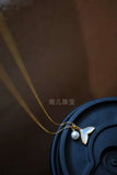 Pearl Mother-of-pearl Fishtail Pendant Necklace S925 Silver Gold-plated