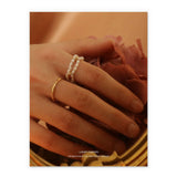 Natural Pearl Women's Rings Retro Fairy Style Finger Ring Wedding Engagement