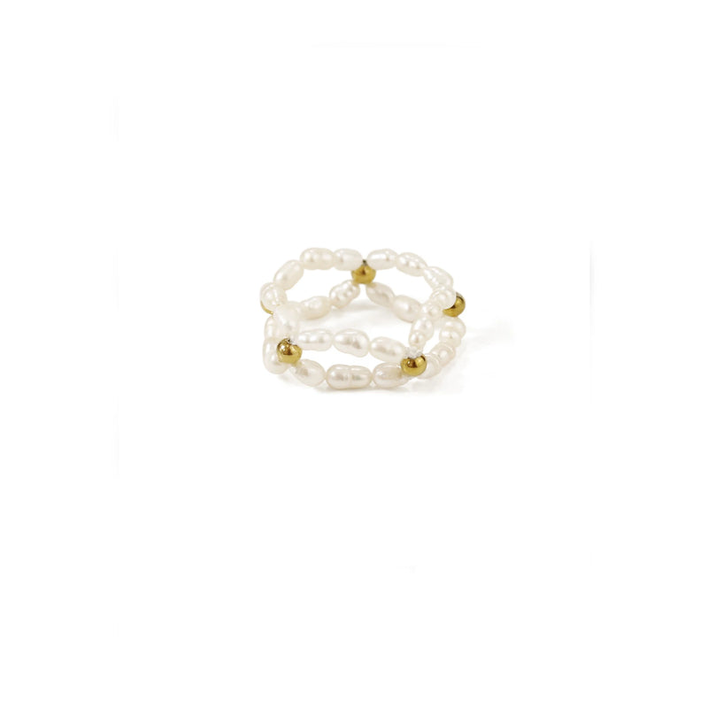 Natural Pearl Women's Rings Retro Fairy Style Finger Ring Wedding Engagement
