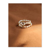 Natural Pearl Women's Rings Retro Fairy Style Finger Ring Wedding Engagement
