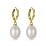 Natural Pearl 925 Silver Earrings Freshwater Pearl Ear Buckles