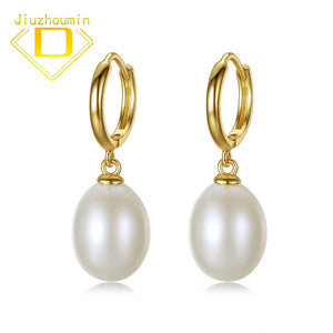 Natural Pearl 925 Silver Earrings Freshwater Pearl Ear Buckles