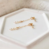 Vintage Natural Pearls Drop Earrings 14K Filled Boho Tarnish Resist Jewelry