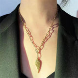 Vintage Natural Pearl Necklace with Feather Pendant