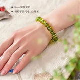Natural Peridot Bracelet for Women Men Healing Gift Crystal Beads 8mm 10mm