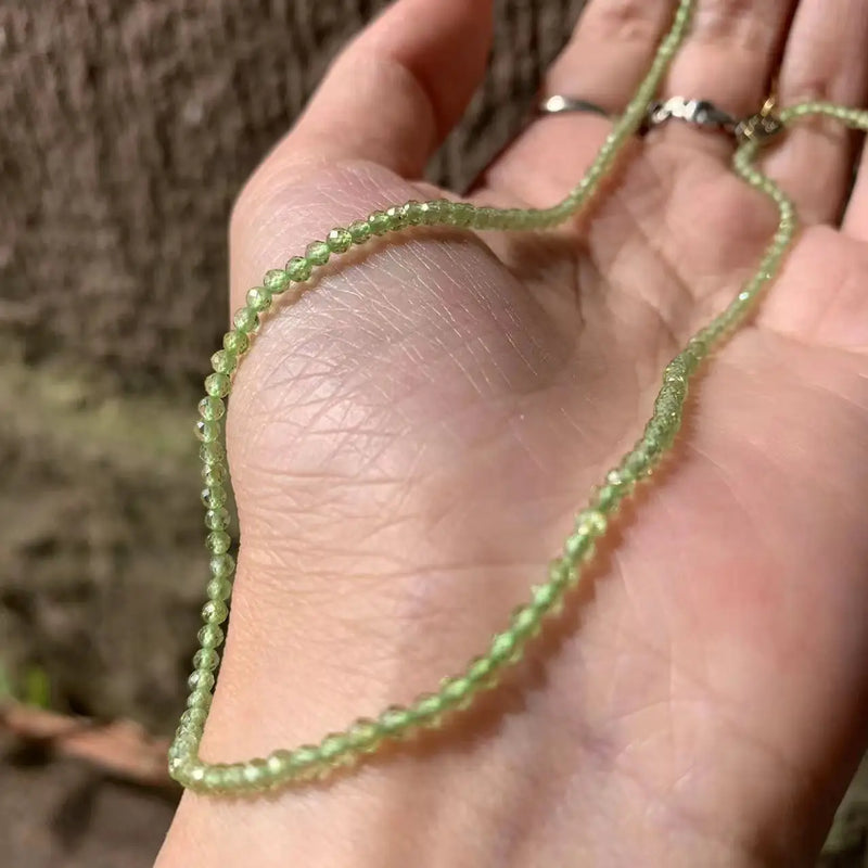 Natural Peridot Choker Necklace Gemstone Women High Jewelry Olivine