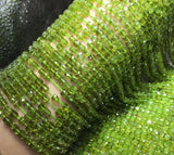 Natural Peridot Faceted Cube Beads for Jewelry Making