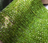 Natural Peridot Faceted Cube Beads for Jewelry Making