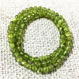 Natural Peridot Olivine Stone Bead Bracelets 4-4.5mm 3 Circle Elastic
