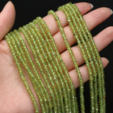Peridot Stone Bead 3x4mm Green Faceted Crystal Loose Beads