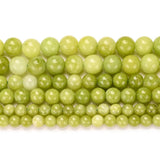Peridot Stone Beads Round Olive Spacer Beads for Jewelry DIY