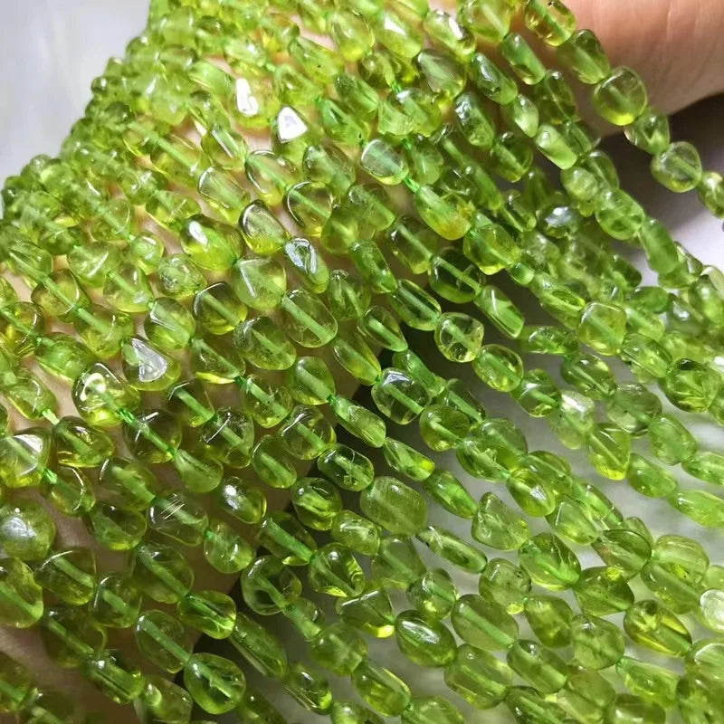 Natural Peridot Semi-Finished Loose Beads DIY Bracelet Necklace